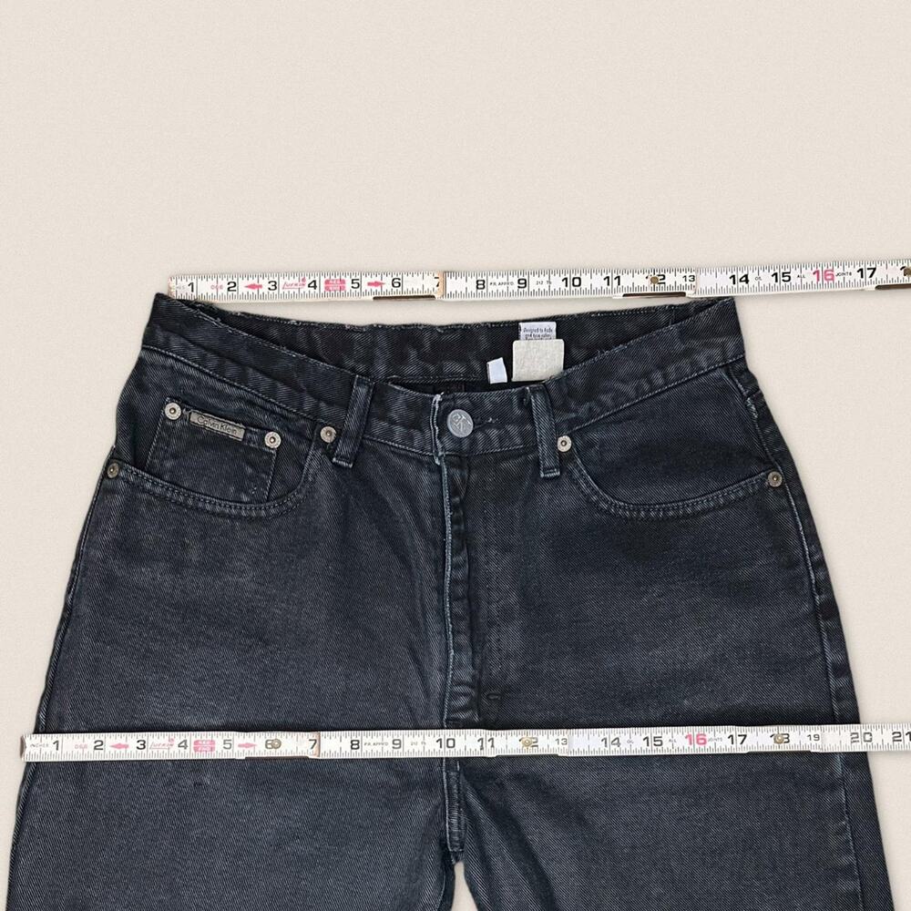 Vintage 90s Calvin Klein Black Jeans Short Petite - Size 28 x 27.5 - Picture 2 of 8